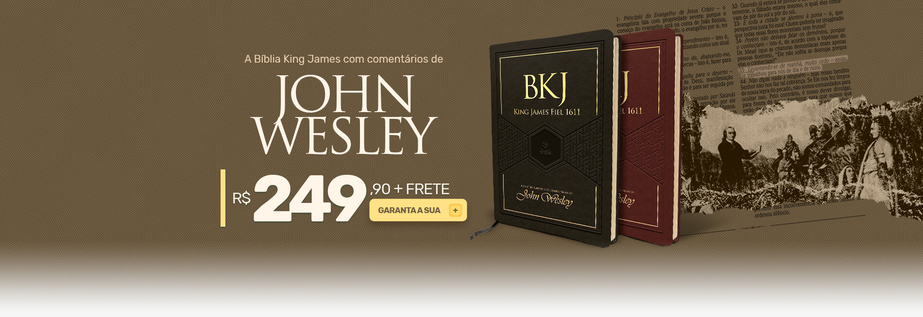 Bíblia King James Fiel 1611 com comentários de John Wesley